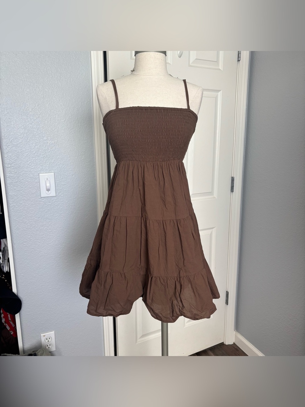 Brown mini dress